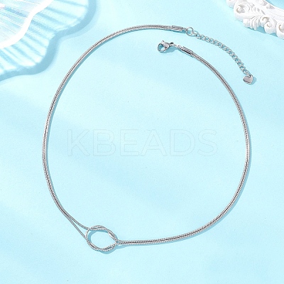 304 Stainless Steel Knot Snake Chain 2-Strand Necklaces NJEW-JN05885-1