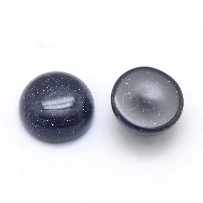 Synthetic Blue Goldstone Cabochons G-E492-H-19-1