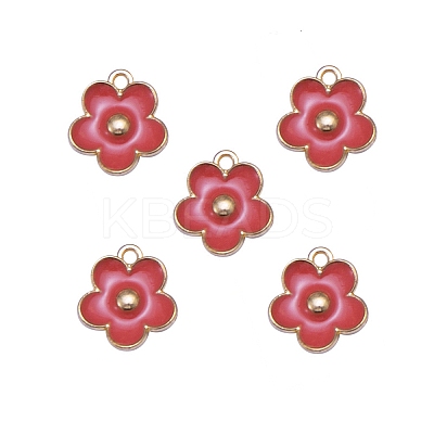 Light Gold Plated Alloy Enamel Charms ENAM-CJC0003-13G-08-1