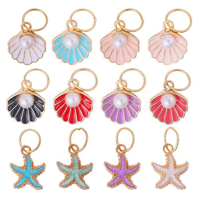 12Pcs Marine Organism Theme Allly Enamel Shoes Charms PALLOY-CA00013-1