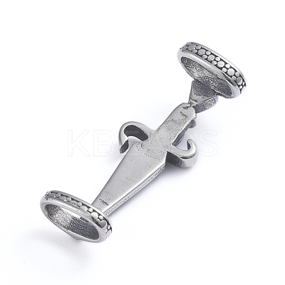 Retro 304 Stainless Steel Slide Charms/Slider Beads STAS-L243-033AS-1