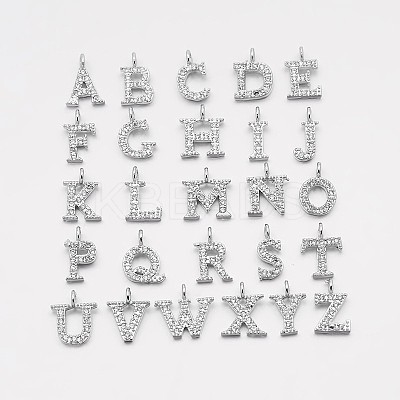 Brass Micro Pave Cubic Zirconia Pendants ZIRC-F008-1