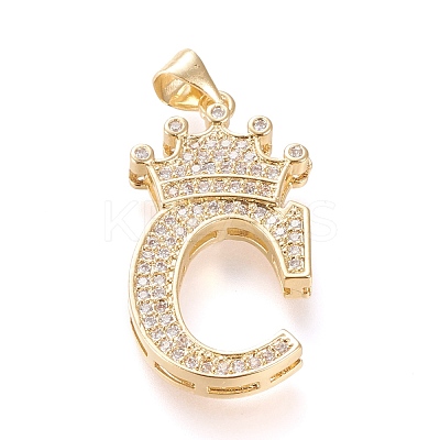 Brass Micro Pave Cubic Zirconia Pendants KK-R138-002C-1
