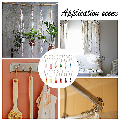 12Pcs 12 Color Iron Shower Bathroom Curtain Rings HJEW-AB00221-1