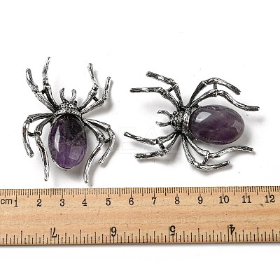 Dual-use Items Alloy Pave Jet Rhinestone Spider Brooch JEWB-C026-07C-AS-1