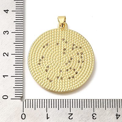 Rack Plating Brass with Cubic Zirconia Pendants KK-Z086-60G-1