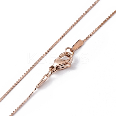Ion Plating(IP) 304 Stainless Steel Serpentine Chain Necklace for Men Women NJEW-G076-01B-RG-1