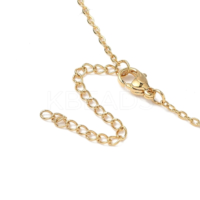 Brass Micro Pave Cubic Zirconia Pendant Necklaces NJEW-F271-11-1-1