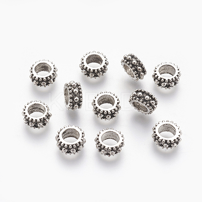 Tibetan Style Alloy European Beads X-MPDL-7610-AS-NR-1