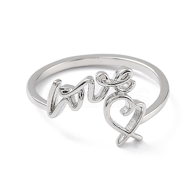 Brass Open Cuff Rings for Women RJEW-A028-01P-1