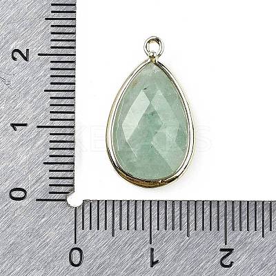 Natural Dyed Green Aventurine Faceted Pendants G-M431-17G-02-1