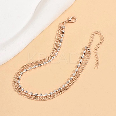 Iron Rhinestone Multi Layered Anklets for Women WG048A3-02-1