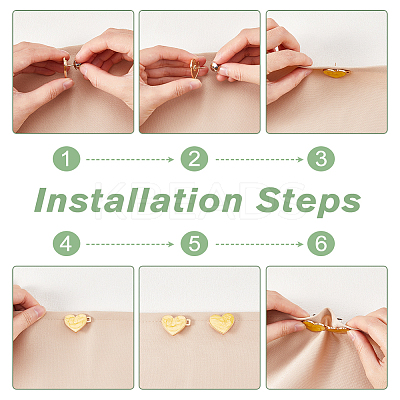 10 Sets 5 Colors Heart Alloy Adjustable Jean Button Pins DIY-FG0004-95-1