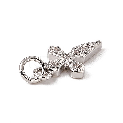 Brass Micro Pave Cubic Zirconia Charms ZIRC-F132-83P-1