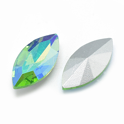 Pointed Back Glass Rhinestone Cabochons RGLA-T020-7x15mm-06-1