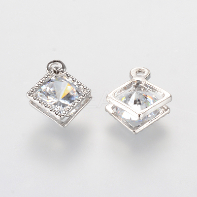 Rhombus Alloy Charms ZIRC-R007-053A-02-1