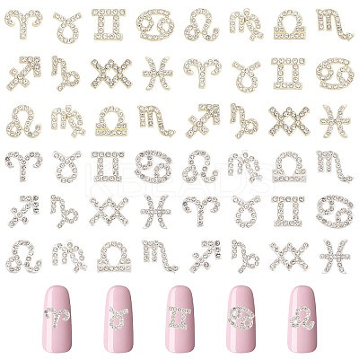 72Pcs 2 Colors 12 Styles Alloy Rhinestone Cabochons MRMJ-CA0001-53-1