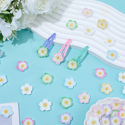 Plumeria Flower Opaque Resin Cabochons CRES-BM0001-01A-1