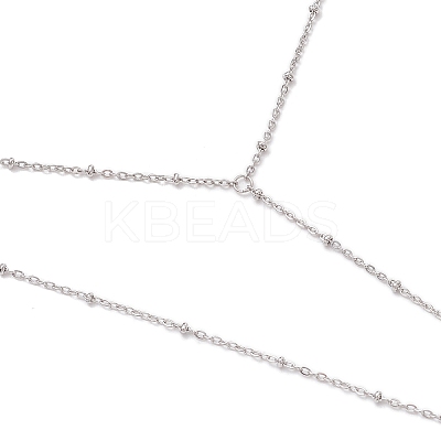 304 Stainless Steel Satellite Chain Toe Ring Anklets for Women AJEW-AN00662-02-1