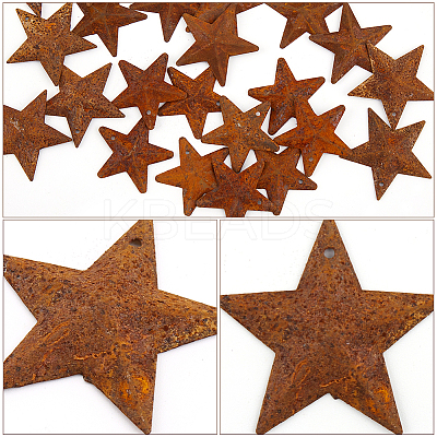 90Pcs 3 Styles Star Rust Iron Big Pendants IFIN-GF0001-13A-1