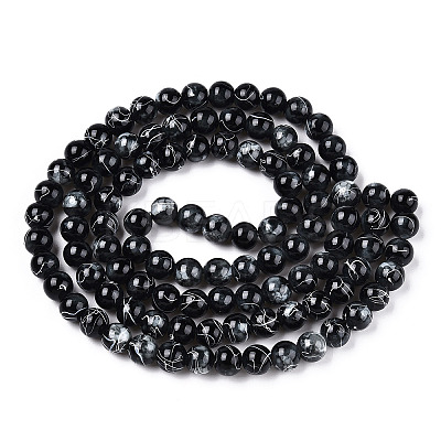 Drawbench Glass Round Beads GLAD-WH0001-01-03-1