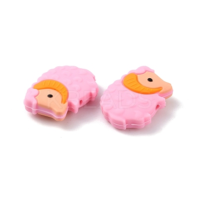 Sheeps Food Grade Eco-Friendly Silicone Beads LS-SIL-WH0008-38A-1