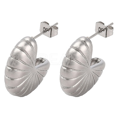Non-Tarnish Flower Shape 304 Stainless Steel Stud Earrings EJEW-K259-01P-1