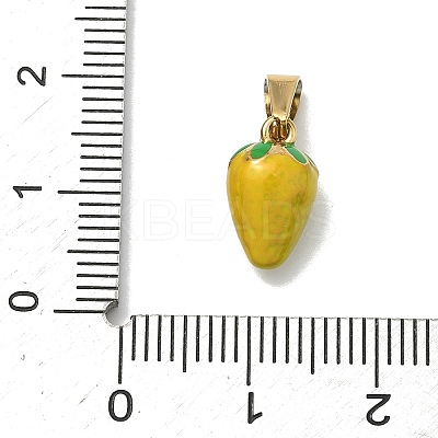 304 Stainless Steel Enamel Fruit Vegetable Charms STAS-F336-02G-G-1