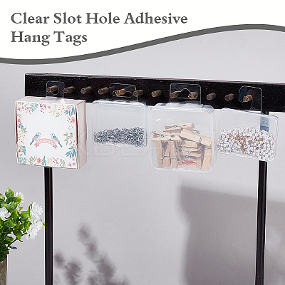300Pcs 4 Styles PET Back Adhesive Slot Hole Hang Tabs DIY-GA0007-50-1