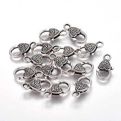 Tibetan Style Heart Lobster Claw Clasps LF014Y-NF-1