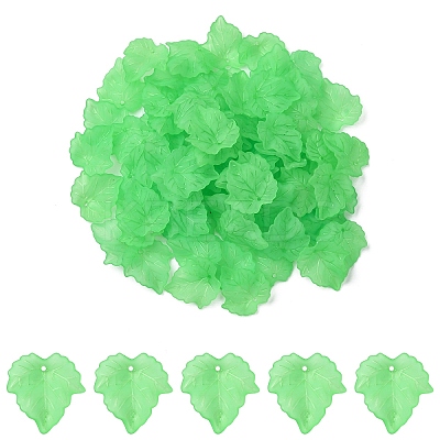 80Pcs Autumn Theme Transparent Frosted Acrylic Pendants SACR-YW0001-58-C-1