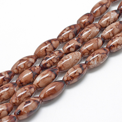 Baking Paint Glass Beads Strands DGLA-S115-22x10mm-S78-1