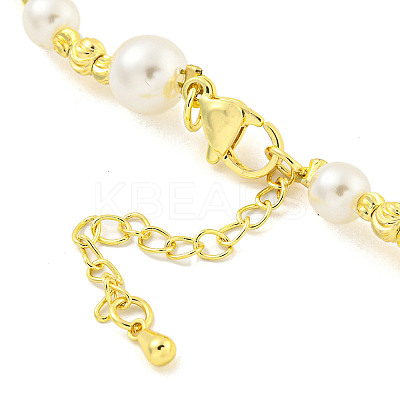 Brass Beaded Necklaces NJEW-P307-01G-1
