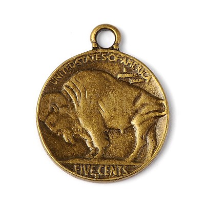 Tibetan Style Alloy Coin Pendants LS-TIBEP-GC001-AB-NR-1