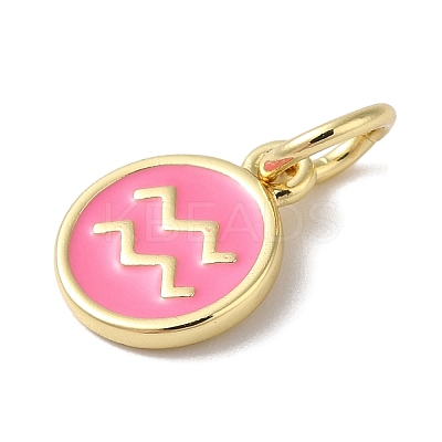 Real 18K Gold Plated Brass Enamel Charms KK-L216-001G-E04-1