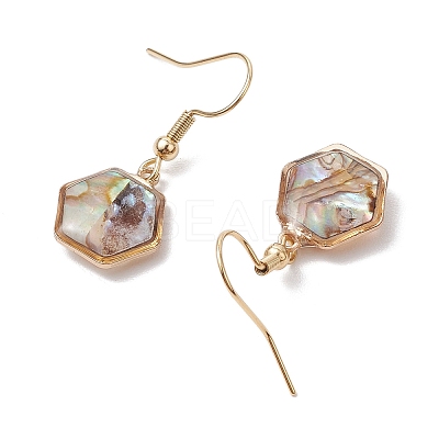 Natural Paua Shell Dangle Earrings EJEW-JE06274-1