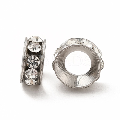 201 Stainless Steel Crystal Rhinestone Spacer Beads STAS-G305-01P-1