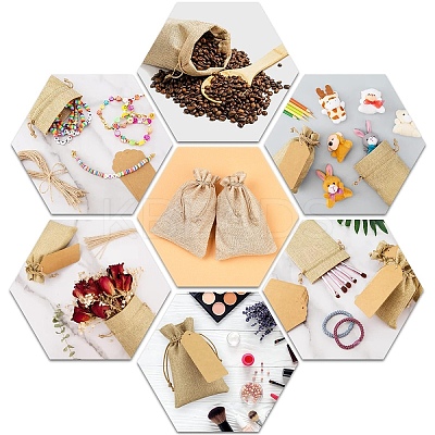 30Pcs 6 Styles Polyester Imitation Burlap Packing Pouches Drawstring Bags ABAG-YW0001-08-1