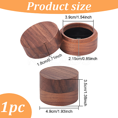 Column Wood Finger Rings Box CON-WH0089-16-1