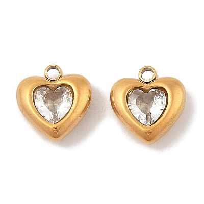 Ion Plating(IP) 304 Stainless Steel Micro Pave Cubic Zirconia Pendants STAS-S131-17G-04-1