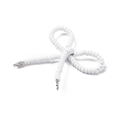 Alloy & Glass Seed Beads Bowknot Chandelier Component Links PALLOY-D359-03A-1