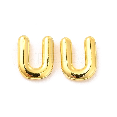 Brass Hollow Out Initial Letter Stud Earrings EJEW-A044-01G-U-1