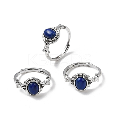Natural Lapis Lazuli Finger Rings RJEW-A084-03P-08-1