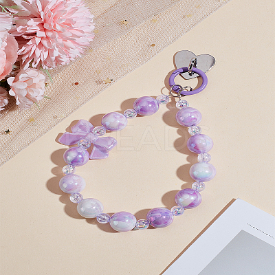 Bowknot Acrylic Beaded Mobile Straps AJEW-LP0004-82-1