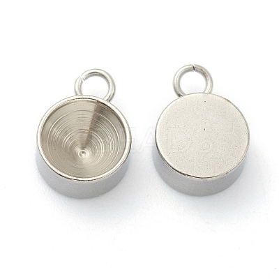 Tarnish Resistant 202 Stainless Steel Pendant Rhinestone Settings STAS-F266-21D-P-1