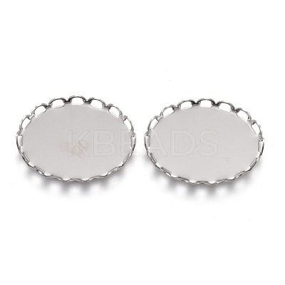 Tarnish Resistant 304 Stainless Steel Cabochon Settings STAS-P249-13A-P-1