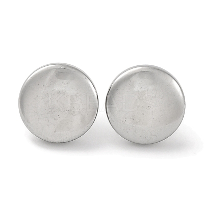 304 Stainless Steel Flat Round Stud Earrings EJEW-D281-26S-1