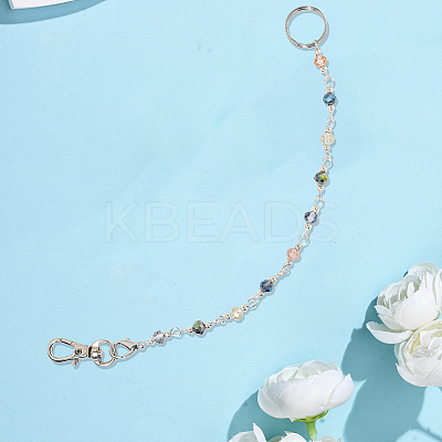 2Pcs Glass Beads Keychain HJEW-SC0002-30-1