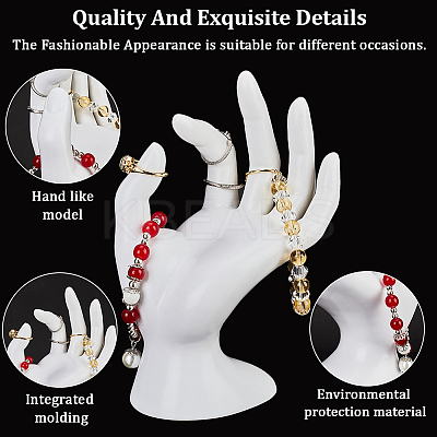 Plastic Mannequin Hand Jewelry Display Holder Stands RDIS-WH0009-013B-1