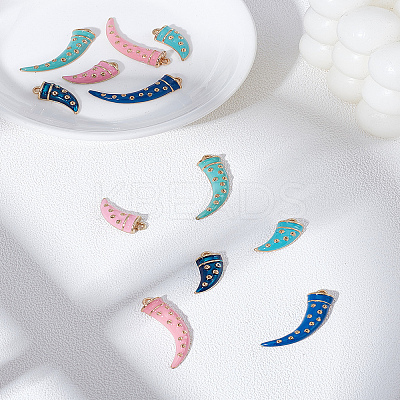 12Pcs 6 Styles Rack Plating Alloy Enamel Pendants ENAM-LP0001-48B-1
